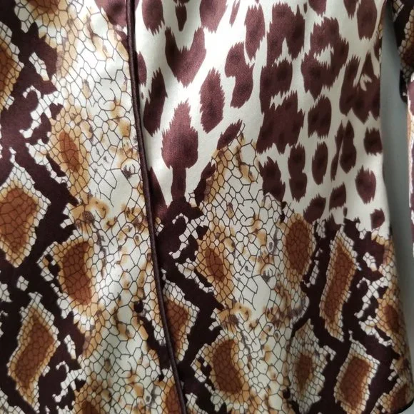 Cache Luxe Asian Animal Print Silk Jacket sz 8 New $258